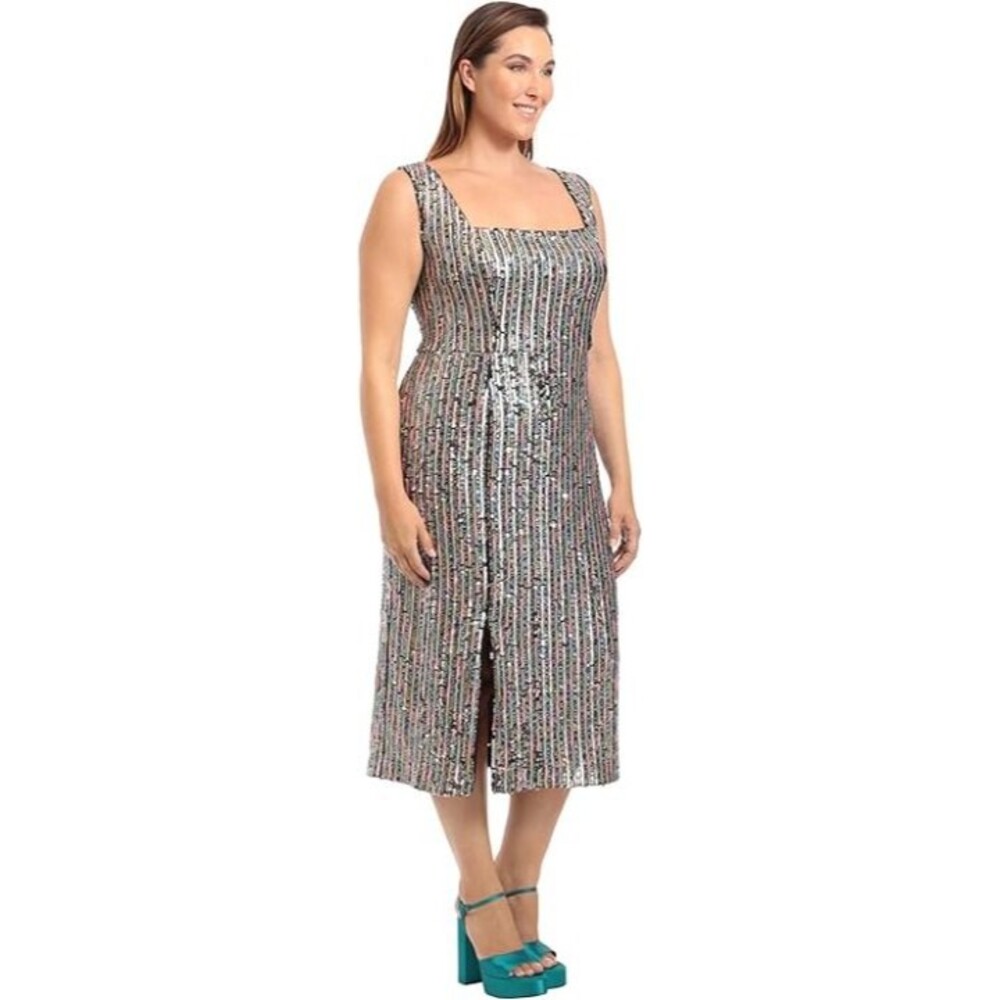 NWT Size 14W Donna Morgan Sequined Midi Sheath Dress
